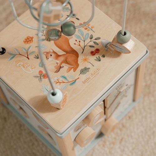 Houten activiteitenkubus - Blauw - Forest Friends – Image 4