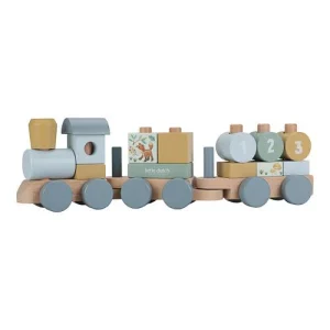 Houten Blokkentrein - Blauw - Forest Friends