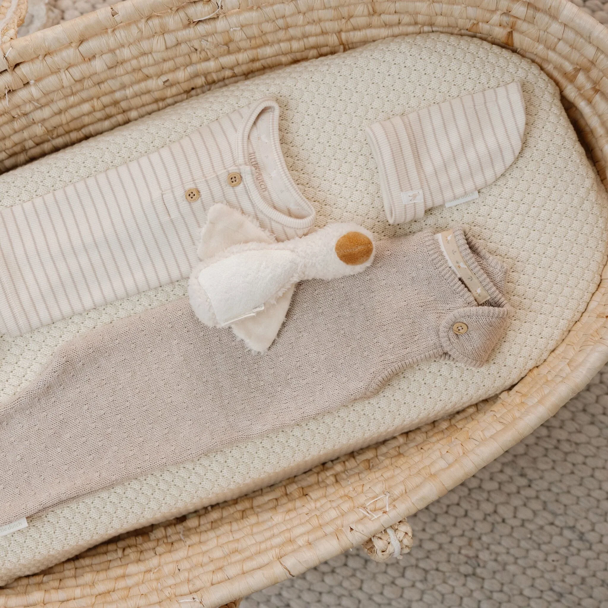 Babymutsje - Beige - Newborn Naturals - Stripe – Image 5