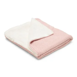 Gebreid ledikantdeken - Fleece - Roze - Essentials