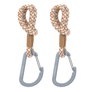 Lot de 2 attaches poussette avec mousqueton - Camel vanille