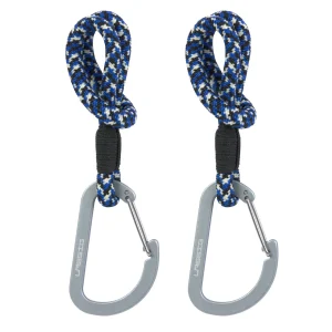 Lot de 2 attaches poussette avec mousqueton - Noir bleu