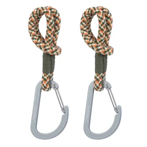 Lot de 2 attaches poussette avec mousqueton - Olive vanille