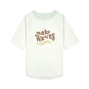 T-shirt anti-UV manches courtes enfants - Make Waves écru