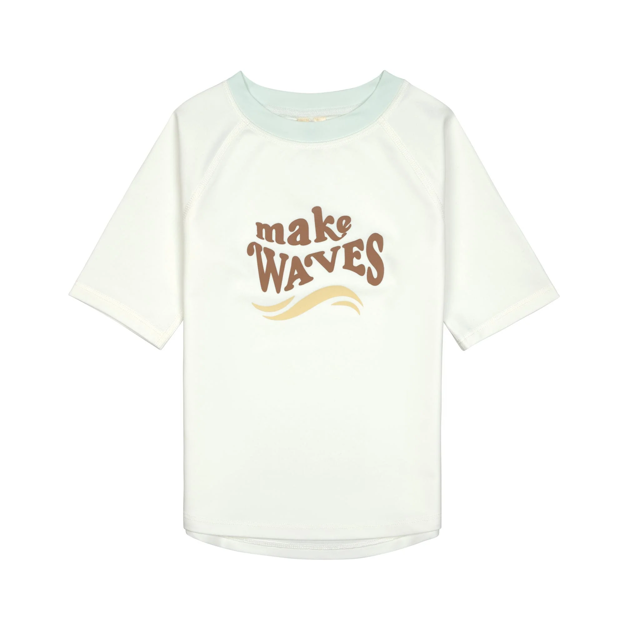 T-shirt anti-UV manches courtes enfants - Make Waves écru