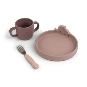 Dinner set silicone Peekaboo - Powder