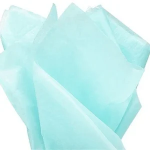 4 feuilles papier soie bleu ciel