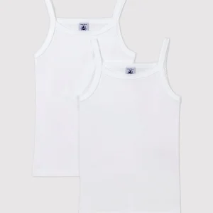 Lot de 2 chemisettes blanches fille