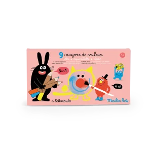 9 crayons couleur aquarelle -  Les Schmouks