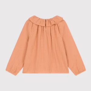 Blouse en gaze de coton fille - rose