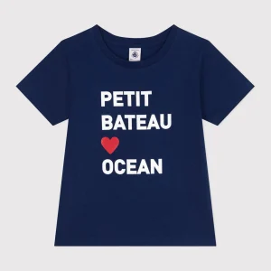T-shirt enfant mixte en coton manches courtes - ocean