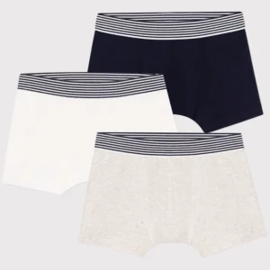 Lot de 3 boxers uni en coton bio