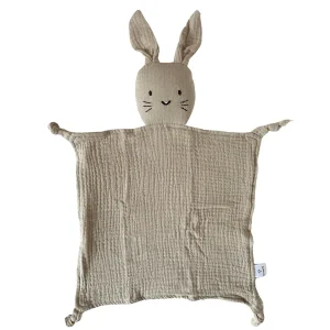 Doudou lapin en gaze de coton - Beige