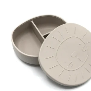 Lunch box lion avec couvercle en silicone - Sable