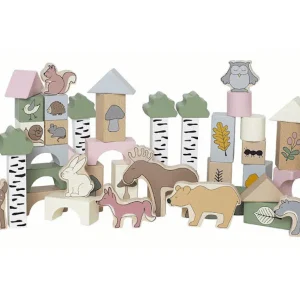 50 blocs en bois animaux de la forêt