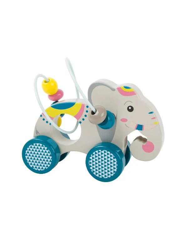 Eléphant en bois à pousser - Safari