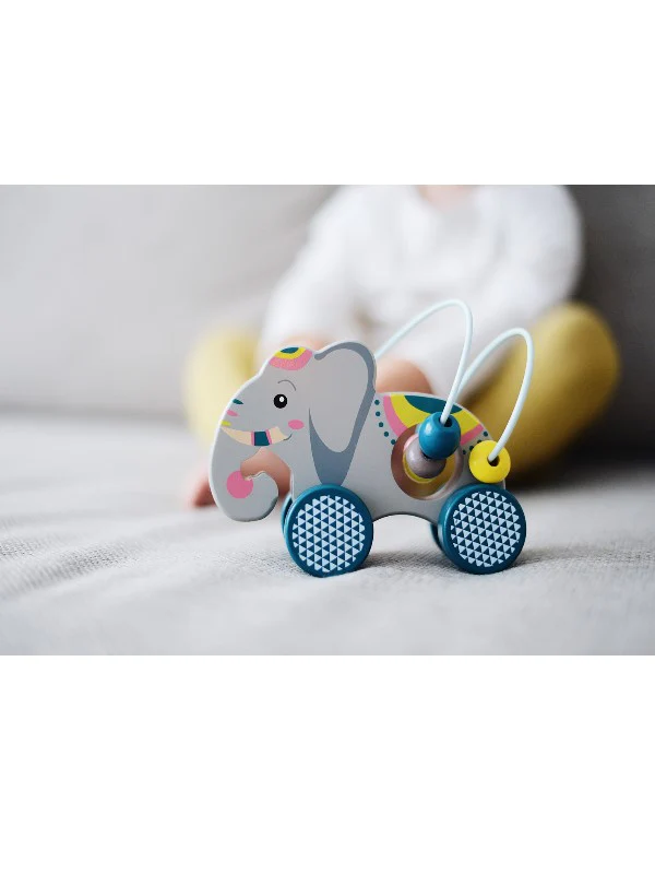 Eléphant en bois à pousser - Safari – Image 2