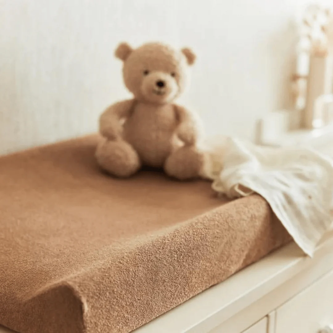 Housse matelas à langer en éponge - Biscuit (Lot de 2) – Image 3