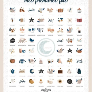 Affiche Cobalt “Mes premières fois à tamponner” – souvenirs à compléter pour bébé