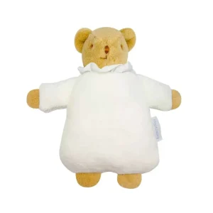 Ours Nid d'Ange Doudou avec Hochet - Coton Bio Ivoire