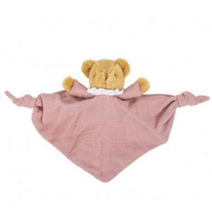 Ours Triangle Doudou Hochet (20cm): Rose
